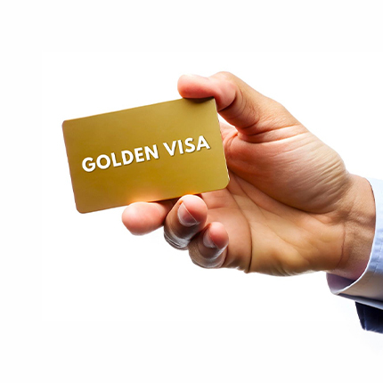 man holding golden visa