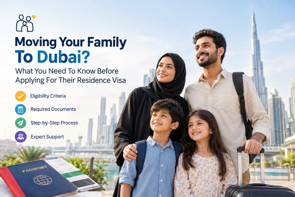 Family applying for a Dubai residence visa with guidance from Amer Center Al Quoz Mall